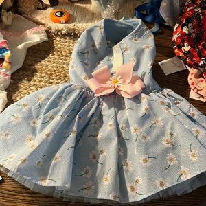 Handmade dress, 18 to 20 inch rib new with tags removable bow
